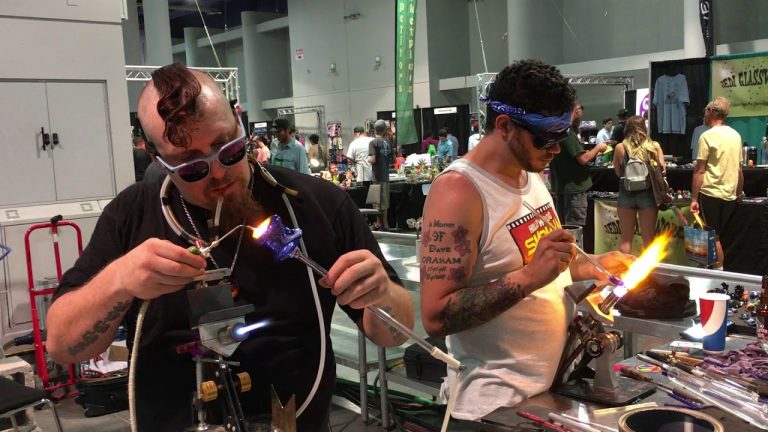 Glass Blowing at The Champs Trade Show in Las Vegas 7/17/18