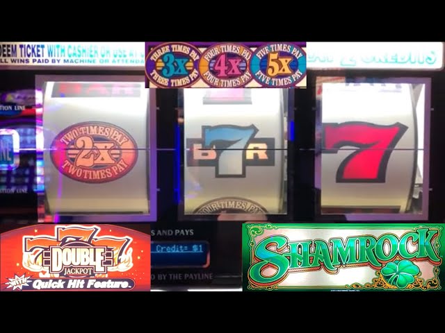 CLASSIC OLD SCHOOL CASINO SLOTS: SHAMROCK + DOUBLE 3X 4X 5X TIMES PAY + DOUBLE JACKPOT QUICK HITS