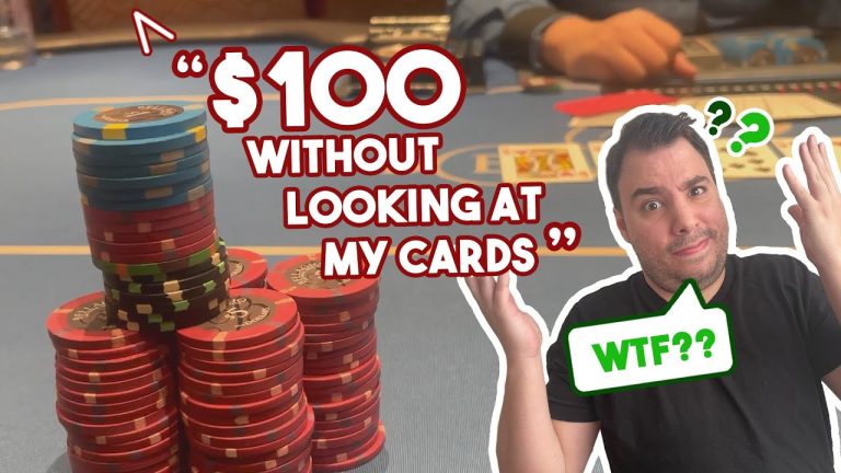 He bets $100 WITHOUT LOOKING his cards | Poker vlog 1 at Bellagio, Las Vegas