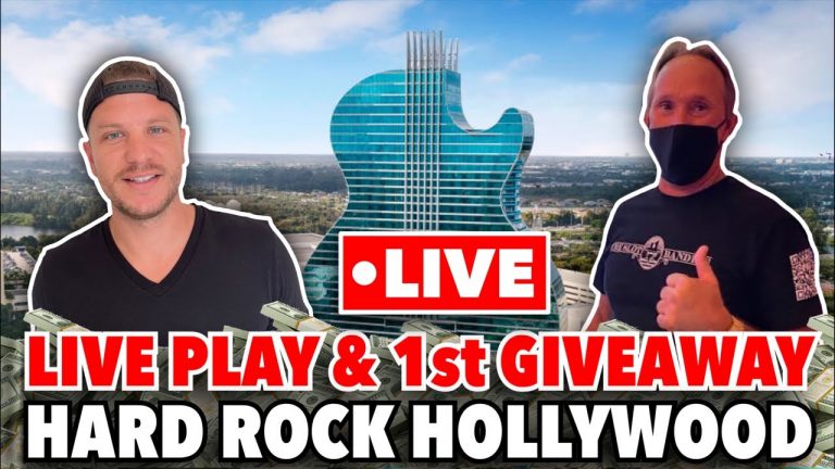 LIVE Slot Play & 1st Give Away to The Hard Rock Hollywood Casino, from Tampa, FL