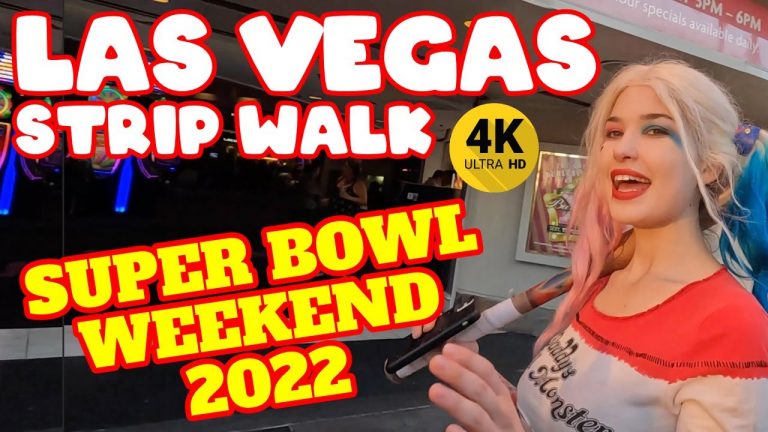 Las Vegas Strip Super Bowl Weekend in 4k