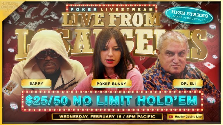 POKER BUNNY, Dr. Eli, Barry, Ronnie, Nick V – $25/50 No Limit Hold’em – Commentary by David Tuchman