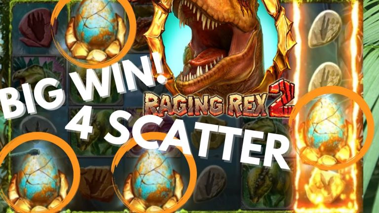 4 SCATTER RAGING REX 2! Big Win on New Slot