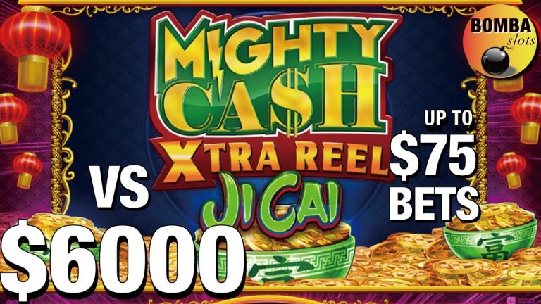 $6000 SHOWDOWN! High Limit Mighty Cash ~ Ji Cai Up to $75 Bets & Triple Double Patriot JACKPOT!