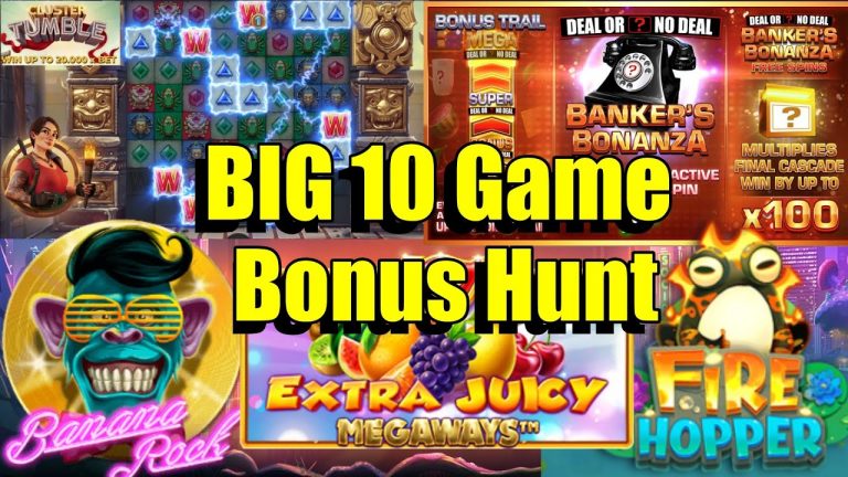 BIG Bonus Hunt, 10 Games, Cluster Tumble, Deal Or No Deal, Fire Hopper & Much More