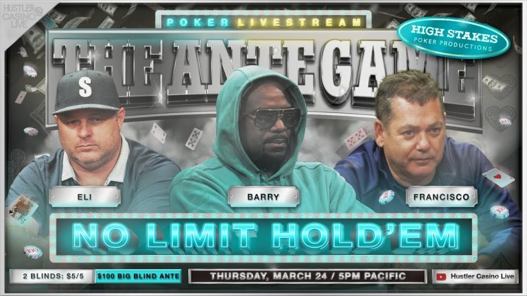 Barry, Francisco, Eli, Nick, Vahe – $5/5/100 Ante Game – Commentary by RaverPoker