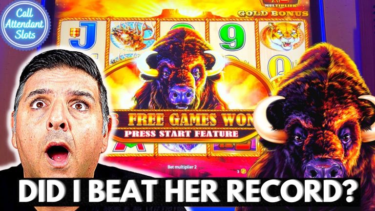 Chasing My Wife’s Record Breaking Jackpot on Buffalo Gold Slot Machine!