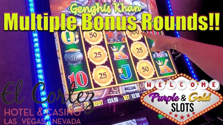 Dragon Link Genghis Kahn Slot Machine El Cortez!! Multiple Slots Bonus Rounds!