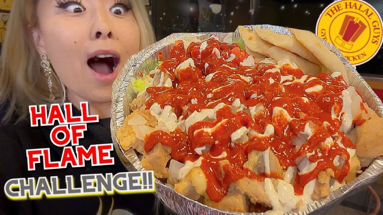 Hall of FLAME CHALLENGE!! at Halal Guys in Las Vegas!! 170,000 SHU!! #RainaisCrazy