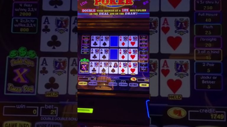 High Limit Video Poker Quad Aces #videopoker #slots #poker