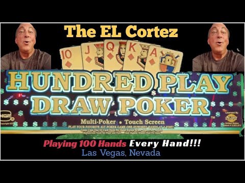 Hundred Play Draw Poker. Playing 100 Hands at ONCE!!! At The El Cortez Hotel and Casino