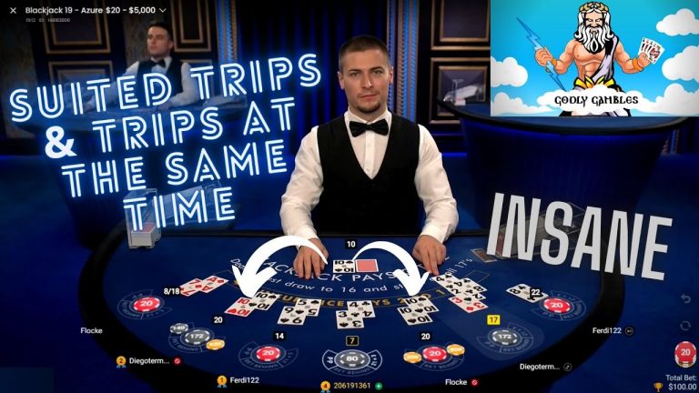 LIVE BLACKJACK – SUITED TRIPS & TRIPS AT THE SAME TIME!! (Part #2)