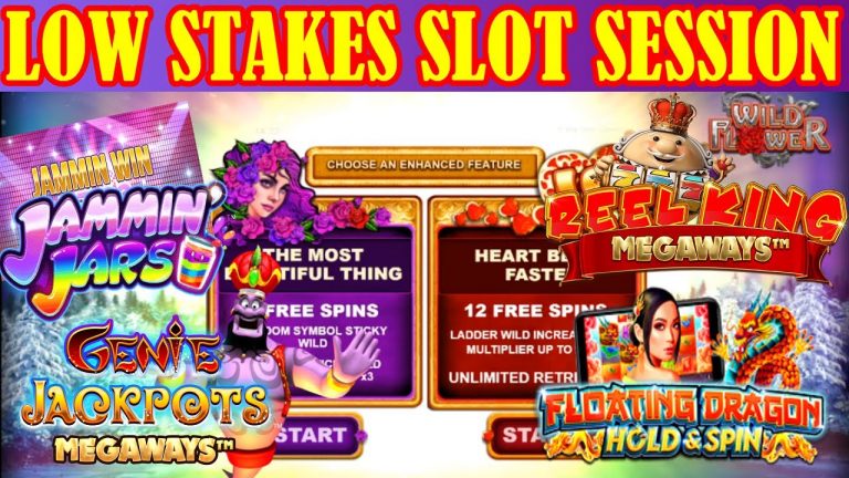 LOW STAKE SLOT SESSION, WILD FLOWER *ENHANCED BONUS* JAMMIN JARS, REEL KING MEGAWAYS…+ MUCH MORE!!