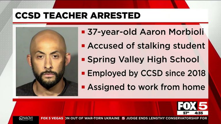 Las Vegas teacher arrested after accused of stalking student online, CCSDPD says