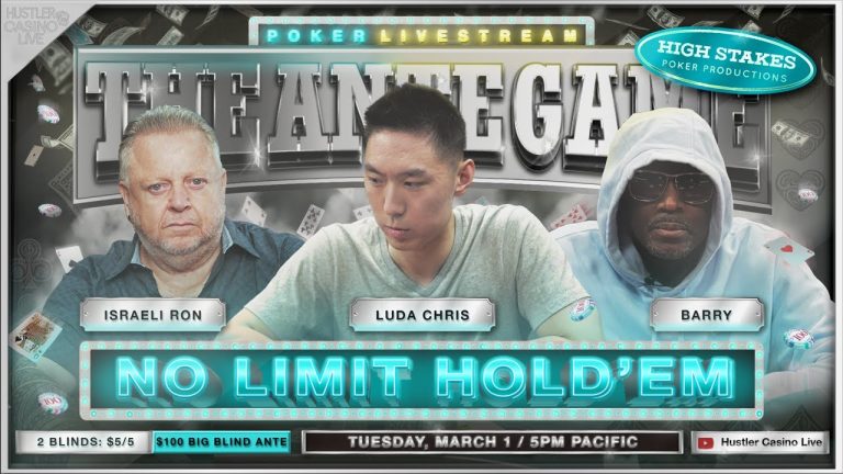 Luda Chris, Israeli Ron, Barry, Jeremy – $5/5/100 Ante Game – Commentary by David Tuchman