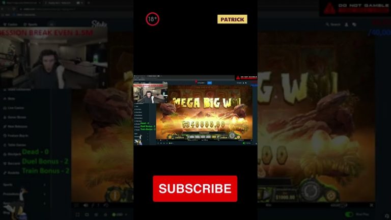 MASSIVE WIN $1 047 600 BIG WIN ON Raging Rex 2 SLOT Trainwreckstv #shorts