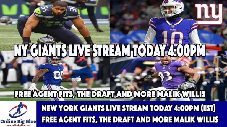 New York Giants Live Stream Today 4:00pm (EST) Free Agent Fits, the Draft and more Malik Willis