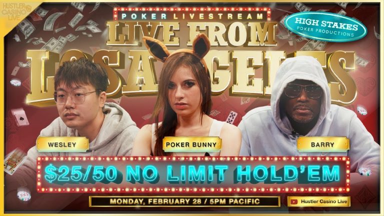 Poker Bunny, Wesley, Barry, DJ Washburn – $25/50 NL – Commentary by Marc Goone