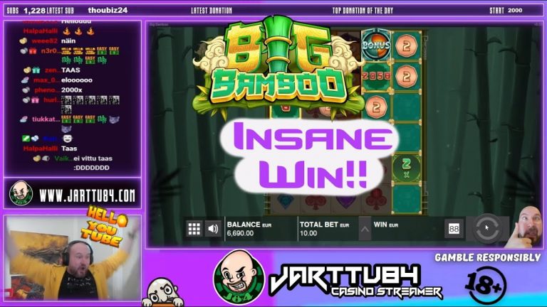 SICK WIN!! INSANE WIN FROM BIG BAMBOO SLOT!!