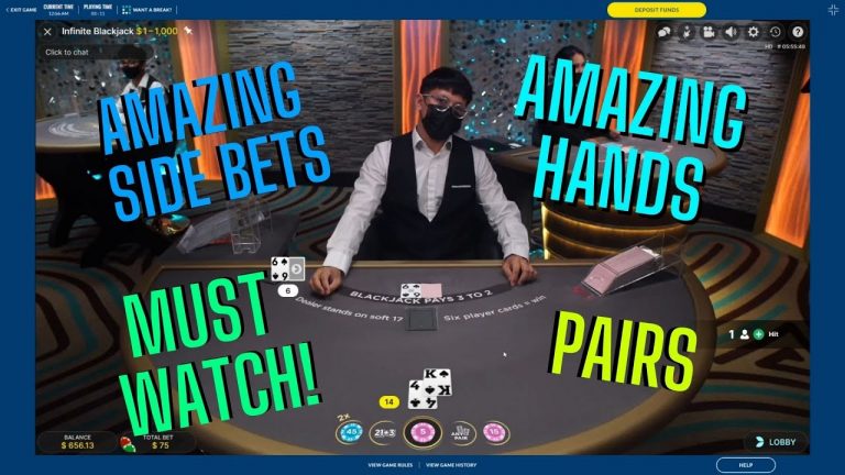 SIDE BETS WERE RAINING DOWN ON INFINITE BLACKJACK SESSION WITH AMAZING HANDS & INCREDIBLE SIDE BETS