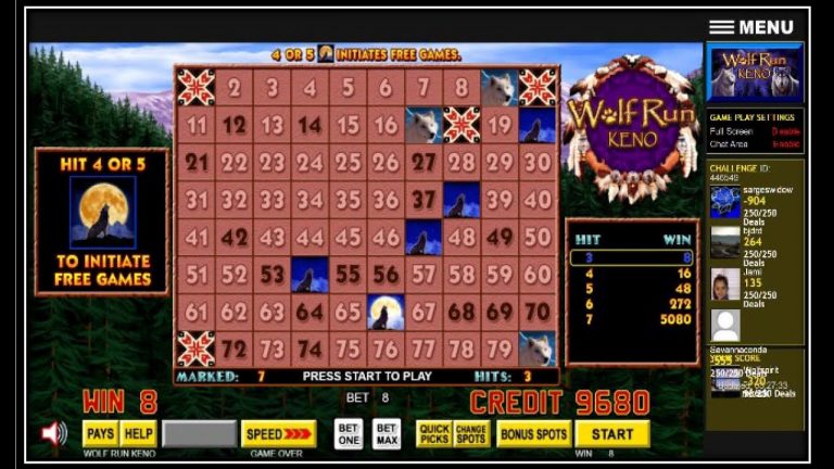 VideoPoker Online Wolf Run Keno 28MAR2022