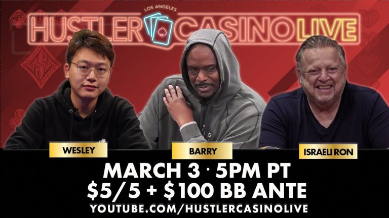 Wesley, Barry, Israeli Ron, Nick, Ronnie – $5/5/100 Ante Game – Commentary by RaverPoker