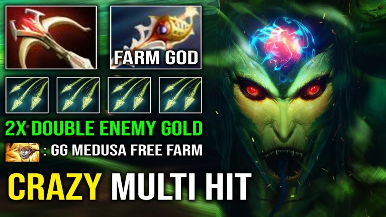 CRAZY Multi Hit Medusa 2x Double Enemy Gold Overpower DPS Just Stand & Attack Dota 2