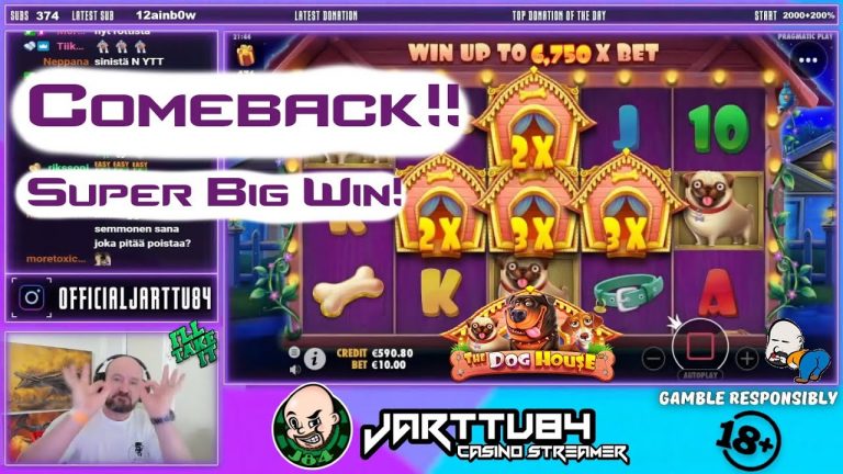 Comeback!! Super Big Win From The Dog House Slot!!