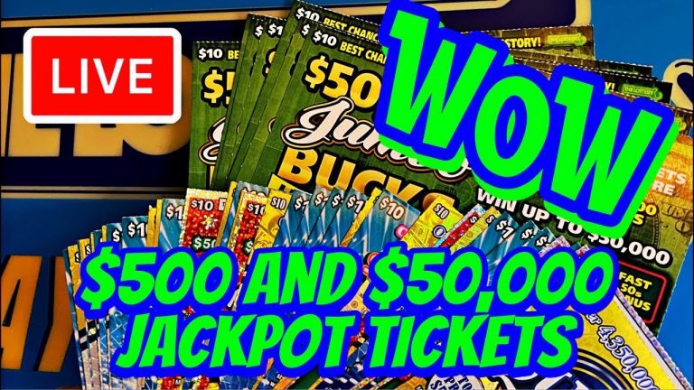 LIVE: Scratching Only $500 and $50,000 Mass Lottery Jackpot Tickets! Plus Giveaways! #lottery