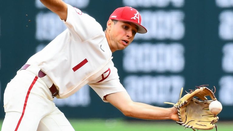 Razorback players after finishing sweep of LSU with 6-2 win Saturday