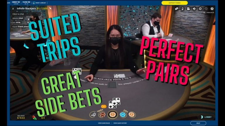 SUITED TRIPS ON INFINITE BLACKJACK WITH GREAT SIDE BETS