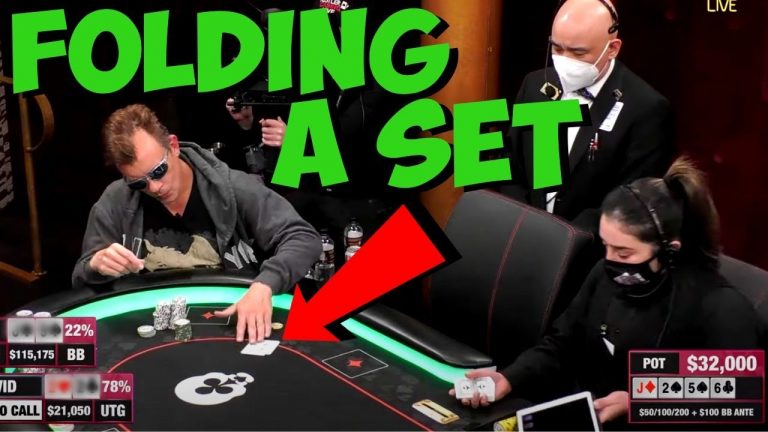 Tight Poker Player Folds a SET on Hustler Casino Live Stream!! (Worst Fold Ever)