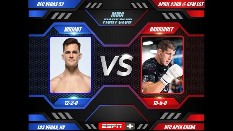 UFC Vegas 52: Jordan Wright vs. Marc-Andre Barriault – Fight Breakdown & Predictions