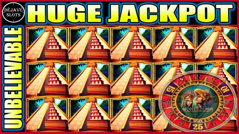 UNBELIEVABLE MULTIPLIERS PAYS HUGE JACKPOT HANDPAY! MONTEZUMA SLOT MACHINE