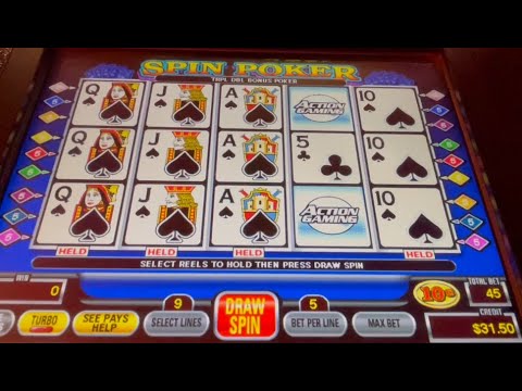 Video Poker: Spin Poker Triple Double Bonus Poker Session – $4.50 a Hand – Nice Hit!