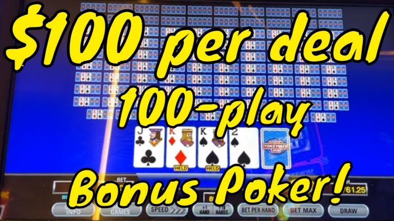 100-Play Video Poker – Betting Up To $100 per Hand!