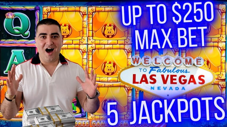 5 HANDPAY JACKPOTS – Up To $250 Max Bet On Huff N Puff Slot