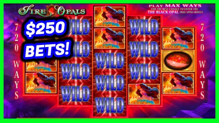 7 BIG WINS + 4 FREE SPINS BONUS AT ($250) MAX BET! Fire Opals Classic Casino Machine Slot Game!