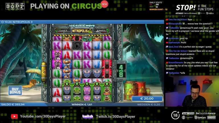 BONUSHUNT with a GIVEAWAY (!guess)! Playing on Circus! (!NL) – Chill vibes, Bigwins and slots!