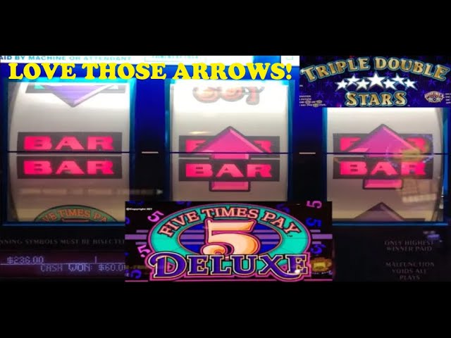 CLASSIC OLD SCHOOL CASINO SLOTS: TRIPLE DOUBLE STARS + FIVE TIMES PAY DELUXE SLOT PLAY!