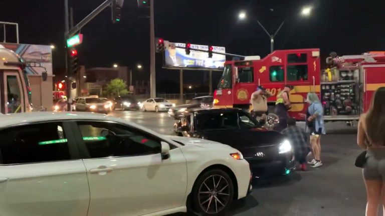 Deadly car crash with injuries /car crash in Las Vegas /metro police /fire dept