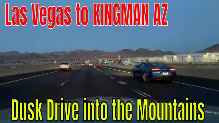 Driving from LAS VEGAS 2020 past Hoover Dam into Arizona Mountains to Kingman AZ Taurus Night Drive