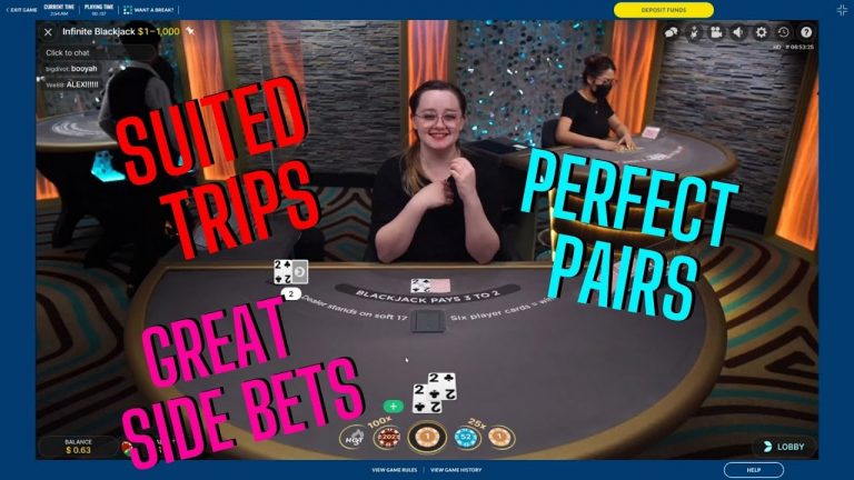 GOT SUITED TRIPS ON MY LAST 7 DOLLARS – INFINITE BLACKJACK SESSION WITH GREAT SIDE BETS