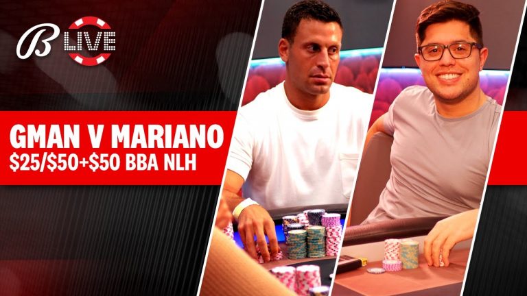 Garrett vs @Mariano – $25/$50+$50 BBA NLH CASH GAME Live at the Bike!