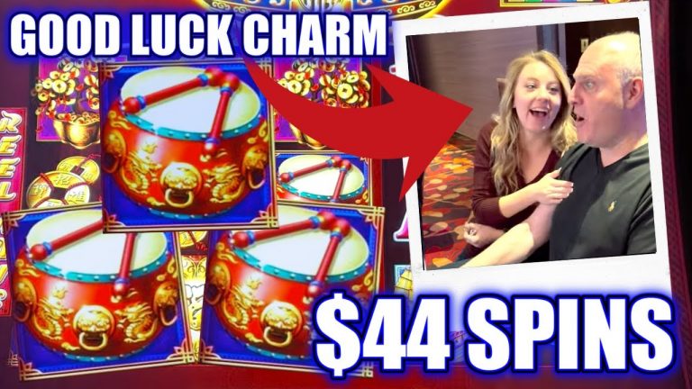 HUGE $44 SPIN BONUS on HIGH LIMIT DANCING DRUMS Slot Machine 100 Spins To Win! Slot Play