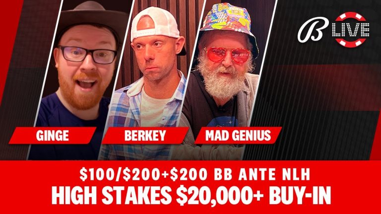 High Stakes Fridays w/ Berkey and GingePoker – $100/$200+$200 BBA NLH – Live at the Bike