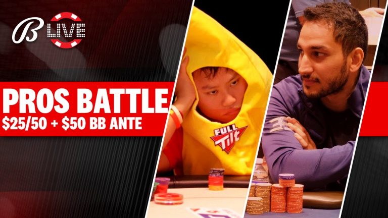 High Stakes Poker Pros BATTLE $25/$50+$50 BBA NLH – Live at the Bike