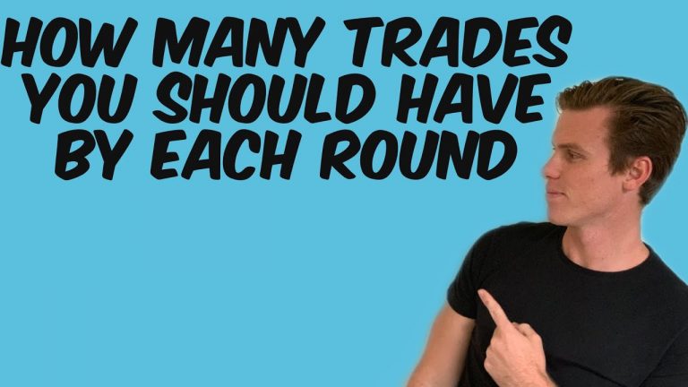 How many trades should you have at each point of the season?