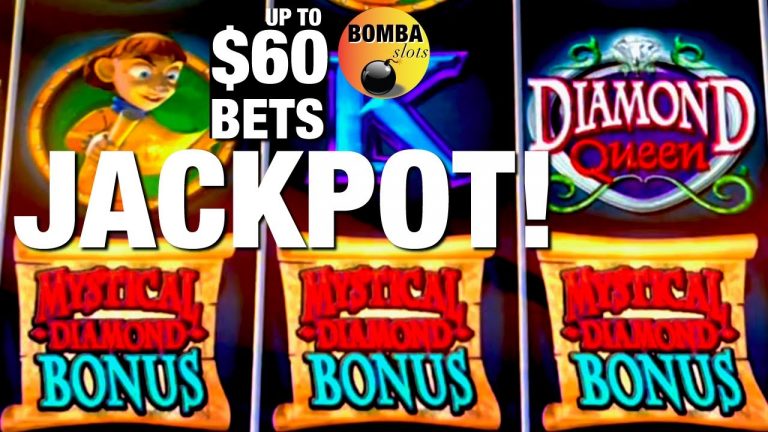 JACKPOT HANDPAY! Up to $60 Bets on Diamond Queen Las Vegas Casino Slot Play