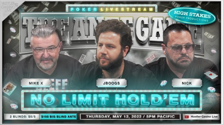 JBoogs, Nick, Mike X, Francisco, Ivan – $5/5/100 Ante Game – Commentary by David Tuchman